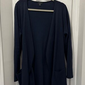 Ann Taylor Open-Front Drape Cardigan with pockets